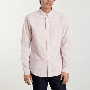 NWT Everlane The Slim Fit Japanese Oxford | Uniform White and Red Striped